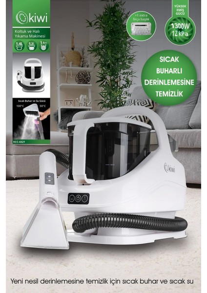 Kiwi KCC-4321 Buharlı Koltuk ve Halı Yıkama Leke Çıkartma Makinesi