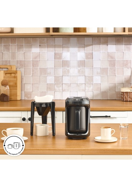 Karaca Hatır Hüp 2 In 1 Türk Kahve Makinesi / Filtre Kahve Makinesi Black