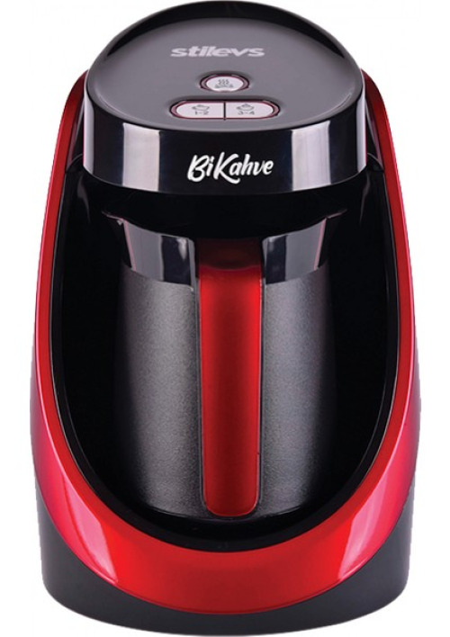 Stilevs Bikahve Otomatik Türk Kahvesi Makinesi 4 Fincan Kapasite Sesli İkaz ve Şık Kırmızı Tasarım