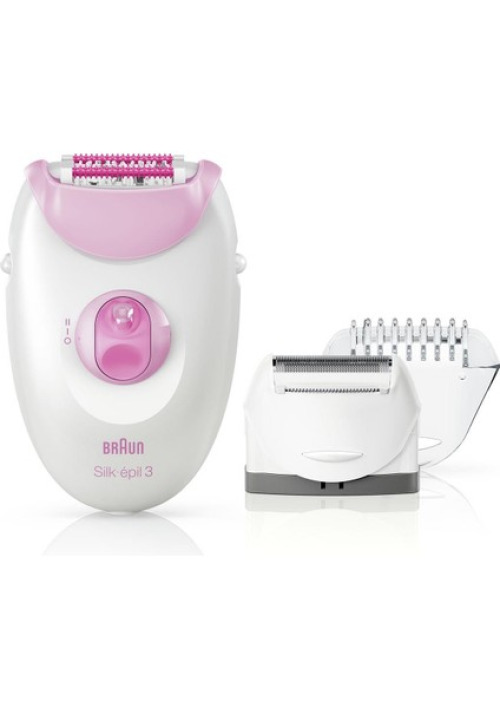 Braun Silk-Épil 3 3274 Beyaz/Pembe Kablolu Epilatör - 2 Ek Ataşmanlı Yıkanabilir Başlık ile Konforlu Kullanım