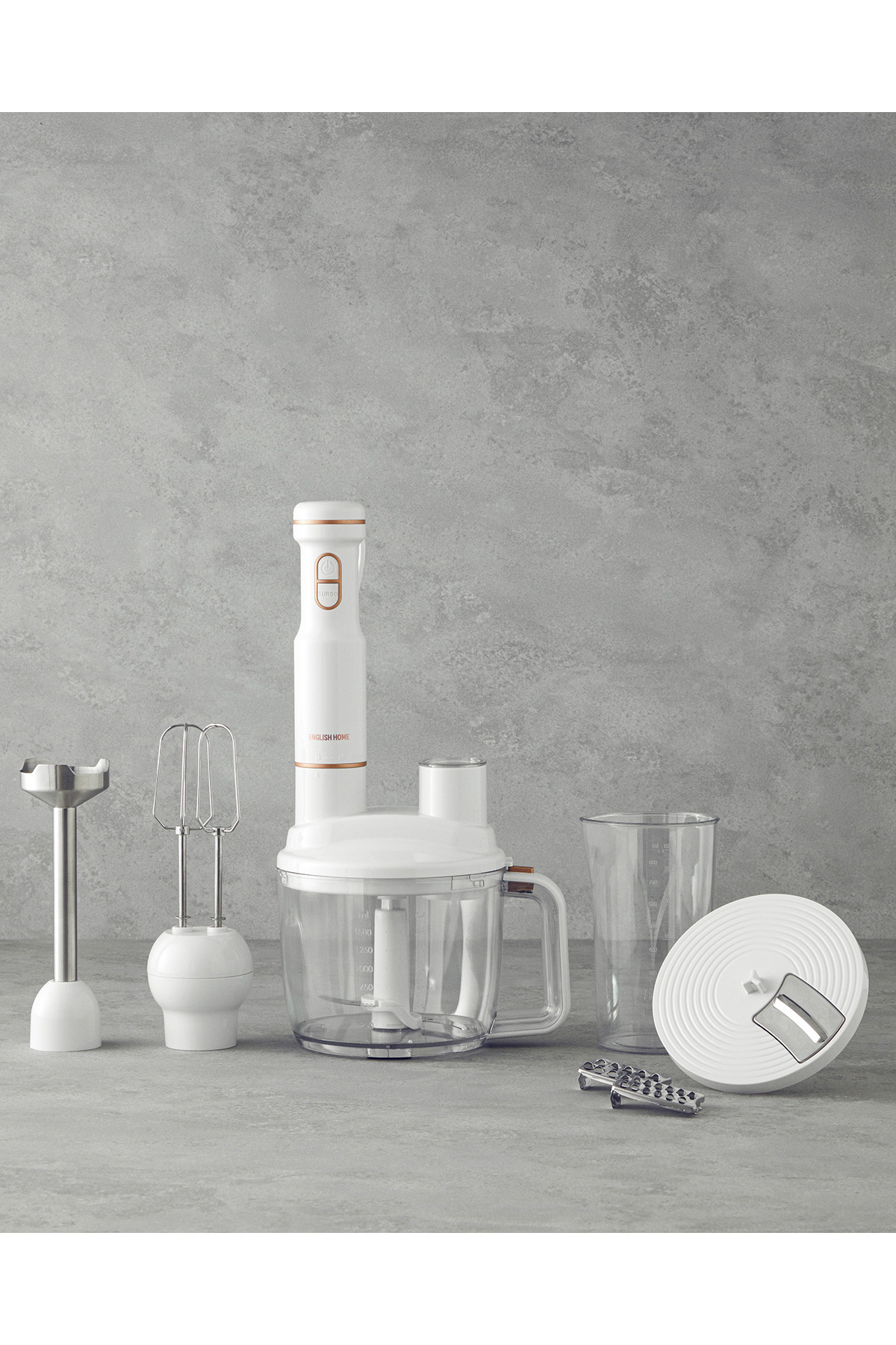 English Home RMB 3001 4 Bıçaklı Multi Blender Seti Beyaz-Bakır