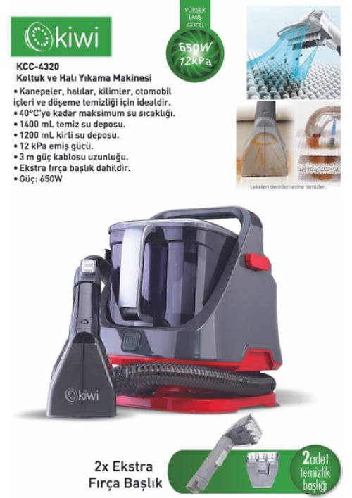 Kiwi KCC-4320 Koltuk ve Halı Yıkama Makinesi Kırmızı